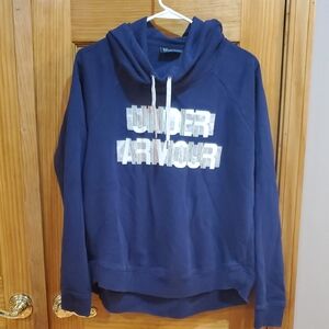 Under Armour Blue Pullover Hoodie with Front Graphic Design